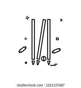 cricket out yorker icon vector design