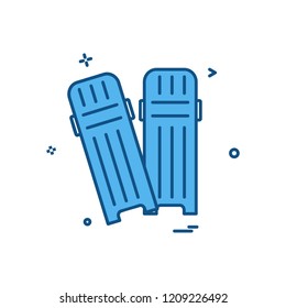 Cricket pads protection safety icon vector design