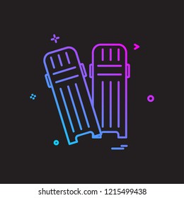 Cricket pads protection safety icon vector design