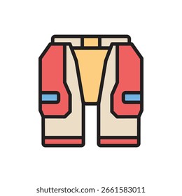 Ilustração do vetor do ícone das calças de críquete