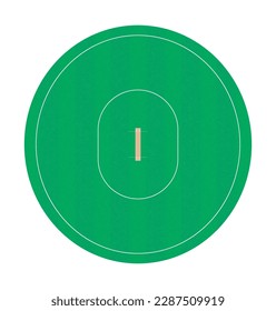 Cricket Pitch and Ground Top View