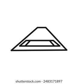 Icono de la cancha de cricket Vector de arte de línea negra