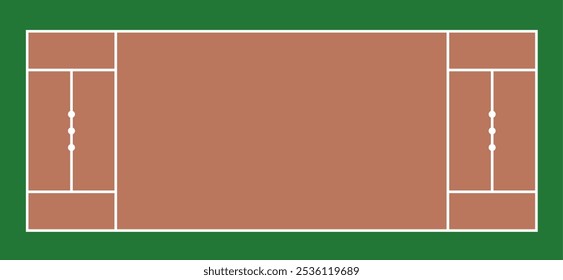 Cricket pitch sports top view vector illustrarion