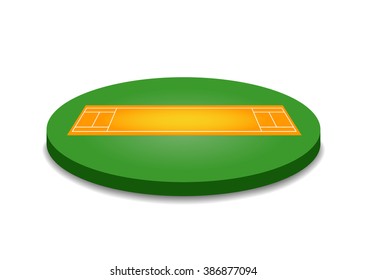 Cricket pitch vector illustration isolated on white background.