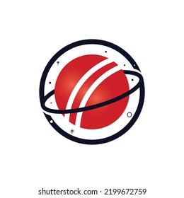 Cricket planet vector logo design.	