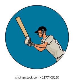 Cricket player with bat