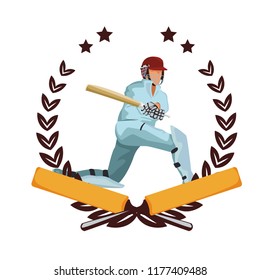 Cricket player with bat