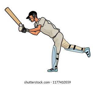 Cricket player with bat