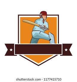 Cricket player with bat