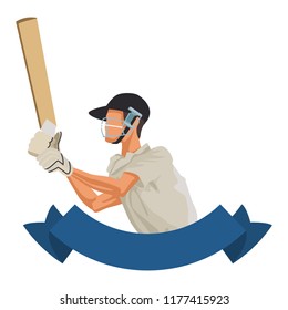 Cricket player with bat