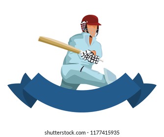 Cricket player with bat