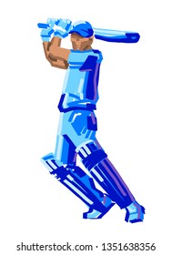 The Cricket player with cricket bat in his hands