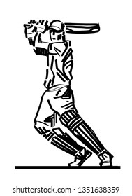 The Cricket player with cricket bat in his hands