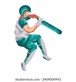 cricket player with bat isolated design