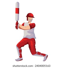 cricket player and bat isolated design