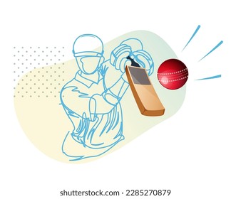 Cricket Player - Batsman  - Illustration - as EPS 10 File