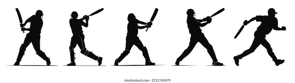 Jugador de cricket Batman Silueta Vector Paquete Cricket