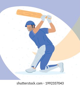 jugador de cricket bateando con uniforme