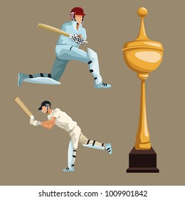 Cricket player cartoon