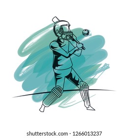 Cricket player cartoon