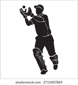 cricket player cathing the ball 