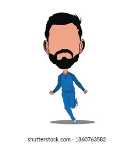 Cricket player celebration illustration cartoon and caricature. Indian players