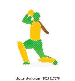 cricket player hitting big shoot for six, concept design