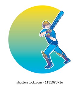 cricket player hitting big shot, cricket player illustration