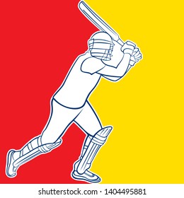 cricket player hitting big shot illustration poster design