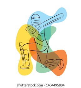 cricket player hitting big shot illustration poster design