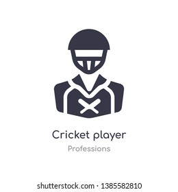 cricket player icon. isolated cricket player icon vector illustration from professions collection. editable sing symbol can be use for web site and mobile app