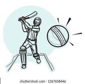 Cricket Player - Illustration - as EPS 10 File