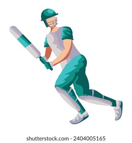 cricket player isolated on white