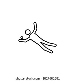 cricket, player line icon. Signs and symbols can be used for web, logo, mobile app, UI, UX