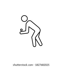 cricket, player line icon. Signs and symbols can be used for web, logo, mobile app, UI, UX