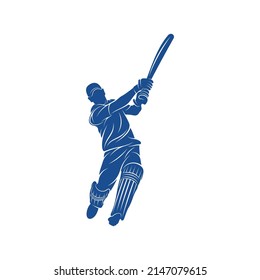 Cricket player logo design vector. Icon Symbol. Template Illustration