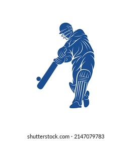 Cricket player logo design vector. Icon Symbol. Template Illustration