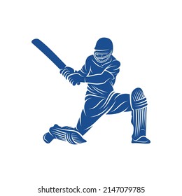 Cricket player logo design vector. Icon Symbol. Template Illustration