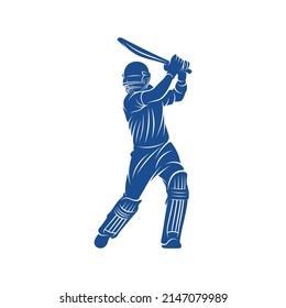 Cricket player logo design vector. Icon Symbol. Template Illustration