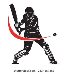 Cricket player logo design vector, IPL and T20 match cricket player