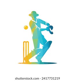 Design-Vektorgrafik für das Cricket-Player-Logo 