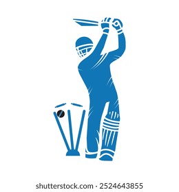 Cricket player logo design vector. Icon Symbol. Template Illustration