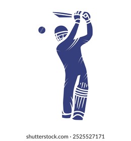 Cricket player logo design vector. Icon Symbol. Template Illustration