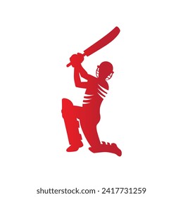 Cricket Player Logo Unique Style