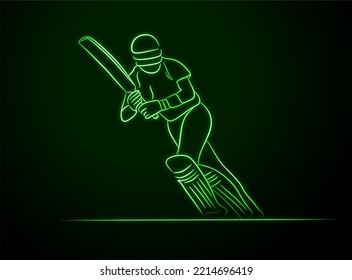 cricket player neon green vector art running player