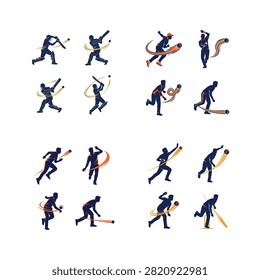 Cricket player performing various action shots with bat and ball , And, international sports event, multi sport competition, athletics championship, sports tournament, Commonwealth Games