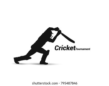 Cricket player playing cricket, bat and wicket, uniform, helmet, vector illustration