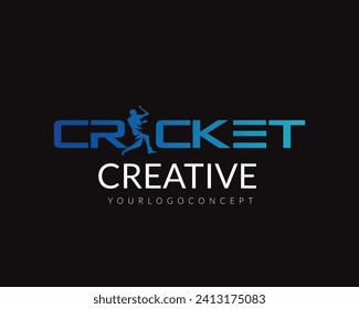 Cricket player, Playing cricket logo design vector. Icon Symbol. Template Illustration logo.