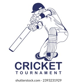 Cricket player, Playing cricket logo, sketch design vector. Icon Symbol. Template Illustration
