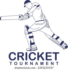 Cricket player, Playing cricket logo, sketch design vector. Icon Symbol. Template Illustration